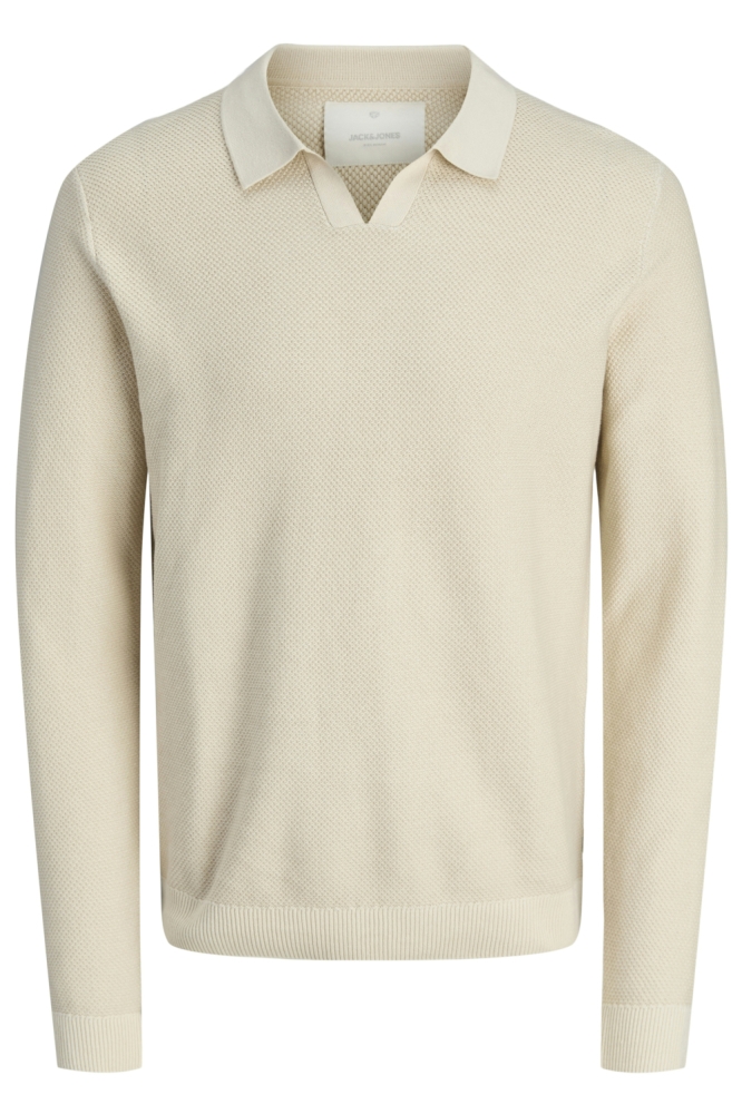 JPRBLAEASTON KNIT SPLIT NECK LS SN 12281736 SILVER LINING